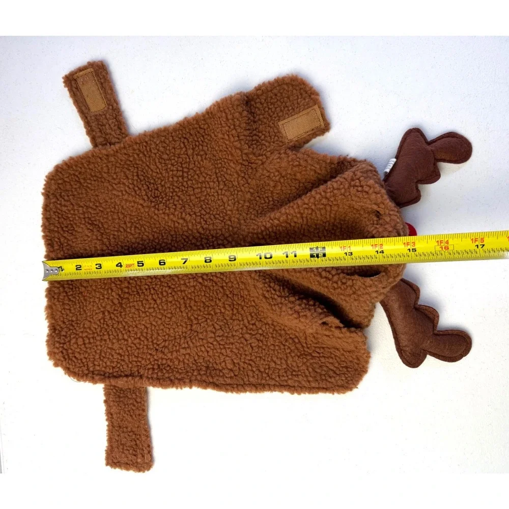 PetHoliday Reindeer Dog Costume Small Brown Sherpa Fleece Christmas Holiday Wear